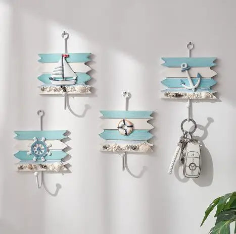 Mediterranean Hook Marine Style Household Accessories Clothes and Hat Hook Marine Creative Iron Art Hook