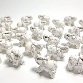 DIY Gemstone Crafts Elephant Howlite Hand Carved Crystal Elephant