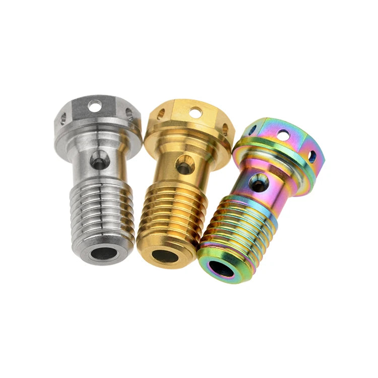 M6 M10 M12 Stainless Steel Threaded Hex Head Bolts Nuts Zinc Finish Hollow Bolt Motorcycle Wiring DIN975 Standard 12mm/20mm MegaBDM