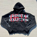 US Free Tax Zipper Hoodie Custom Logo 500Gsm Baggy Boxy Cropped Screen Print Rhinestone Men's Zip up Hoodie