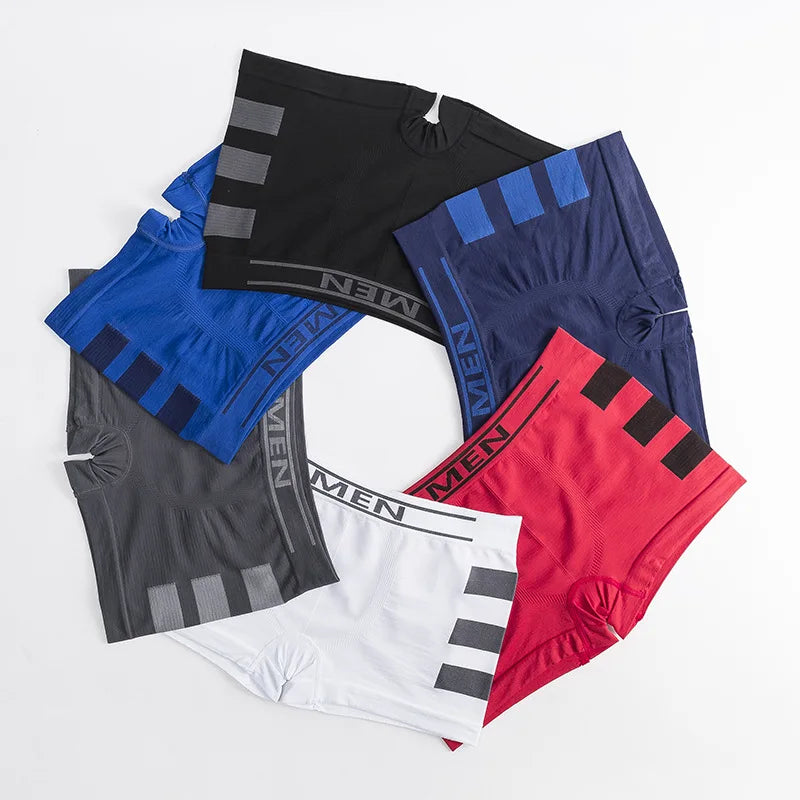 Wholesale in Stock Ready to Ship Classic Polyester Shorts Seamless Men Boxer Briefs Trunk Underwear for Men