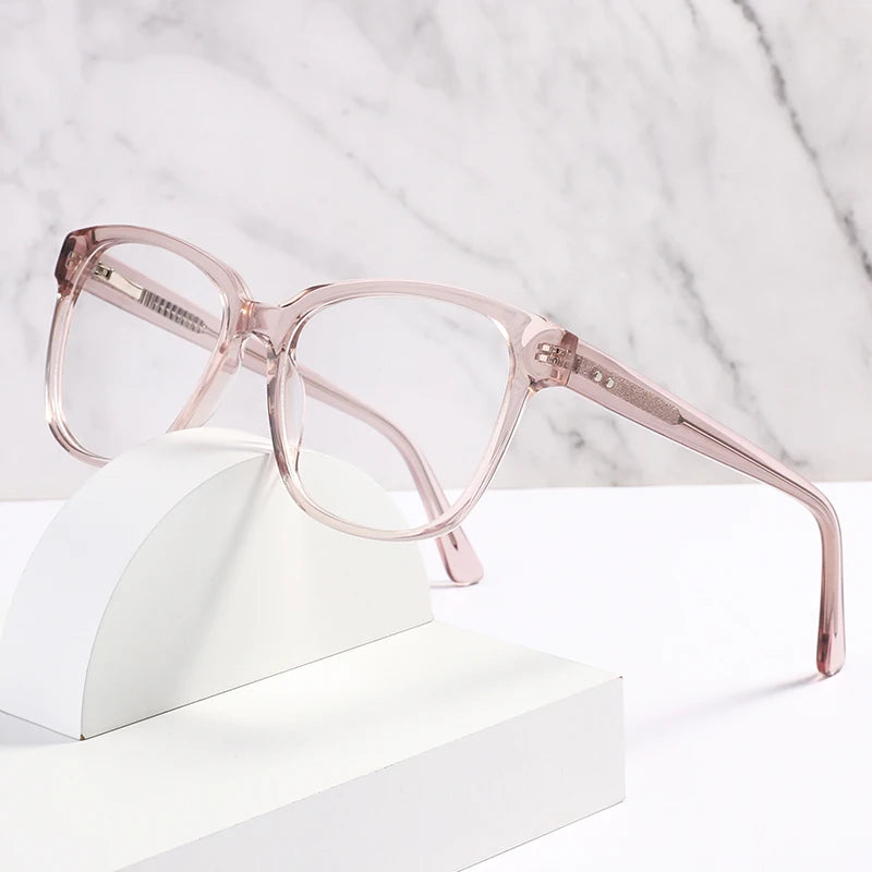 Hot Sale Fashionable Transparent Acetate Glasses Frames clear Eyewear Women Man Blue Light Filter Computer Glasses