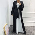 New Pure Elegant Polyester Satin Dress Elastic Wear Islamic Muslim Clothing for Prayer Abaya Salwar Kameez 3 Piece Long