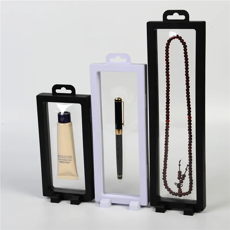 Shenzhen Factory Custom Logo Transparent Suspended Floating Display Packaging Box for Jewelry Ready Ship Dropshipping Pouches