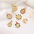 Wholesale Trendy Colored Zirconia Religious Pendant Moon Bear Charms for Making Jewelry