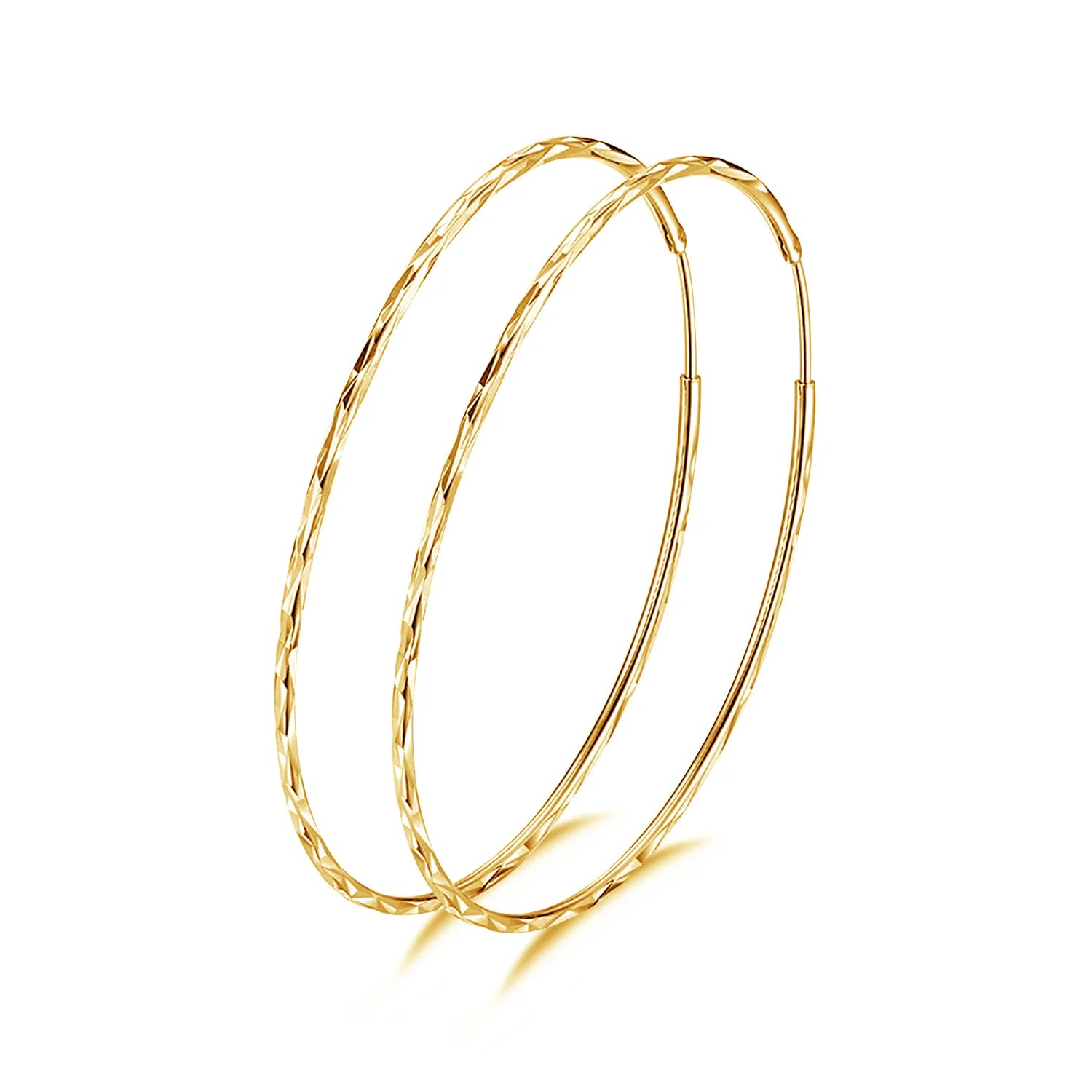 YFN Jewelry 925 Sterling Silver 14k 18k Gold Plated 40mm Circle Endless Big Hoop Earrings for Women