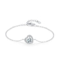 SL1706 925 Sterling Silver Elegant Heart Zirconia Link Chain Charm Bracelet for Women Romantic Wedding Engagement Jewelry