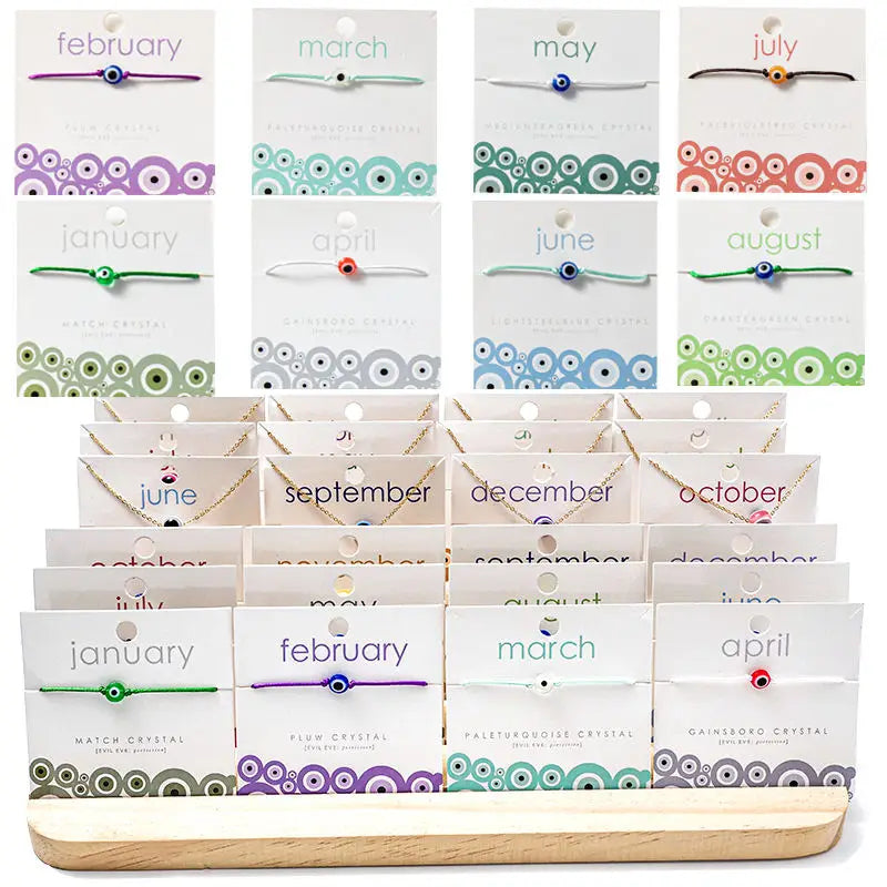 24pcs Lucky Eye Necklace Bracelet Set Blue Turkey Eyes Pendant Necklace for Women Jewelry