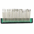 20pcs HSS Shank Diamond Grinding Burr 3mm Rotary Engraving Carving Polishing Drill Bit