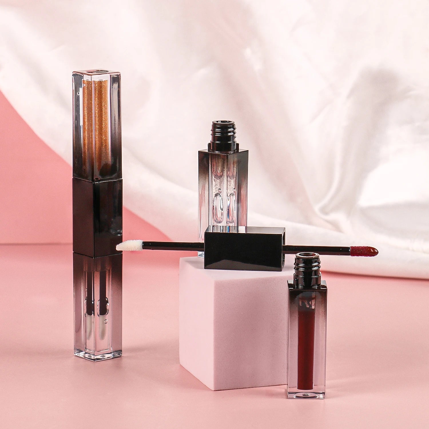 Organic Lip Gloss Set Custom Logo Vegan Boxes Packaging Long-lasting Makeup Bulk