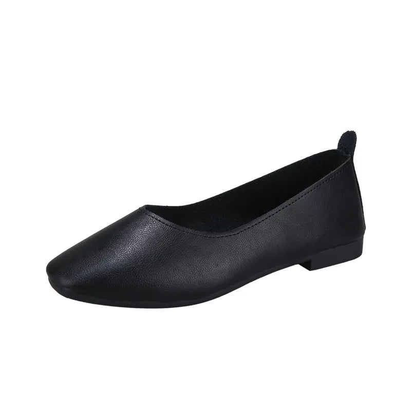 Women's Square Toe Shallow Mouth Convenient Casual Shoes Comfortable Soft Non-slip Ladies Walking Shoes Lightweight Women Shoes