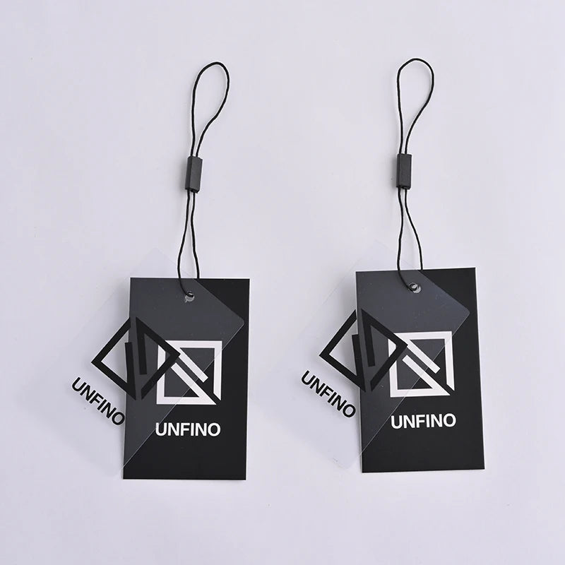 Custom Rectangle Hang Tags Fashion Paper Label for Clothing Bags Shoes with Personalized Logo