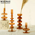 WISEMAX FURNITURE Modern Home Decor Irregular  Shape Transparent Glass Frame Table Candelabrum for Bedroom Hotel
