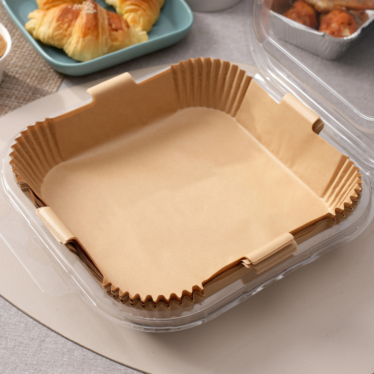 Hot Sale 100pcs 16/20CM Square Round Parchment Baking Tray air Fryer Disposable Paper Liners
