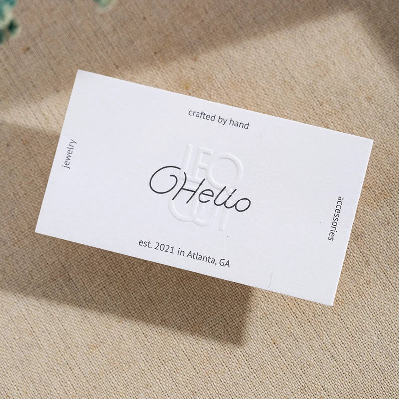 Special Texture Business Cards Embossed  High-grade Custom logo Printing Thank You Card Customized