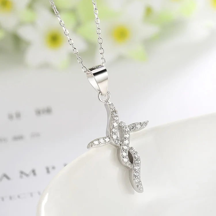 POLIVA Creative Design 925 Sterling Silver Gold Plated 3A Cubic Zirconia Nickel Free Fancy Cross Pendant