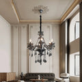 Custom Smoky Grey European Crystal  Chandelier Restaurant Bar Switch Control Indoor Illumination