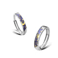 O Anel De Casamento Silver Jewelry Sun and Moon Ring Day and Night Men Women Wedding Adjustable Rings Couple Set