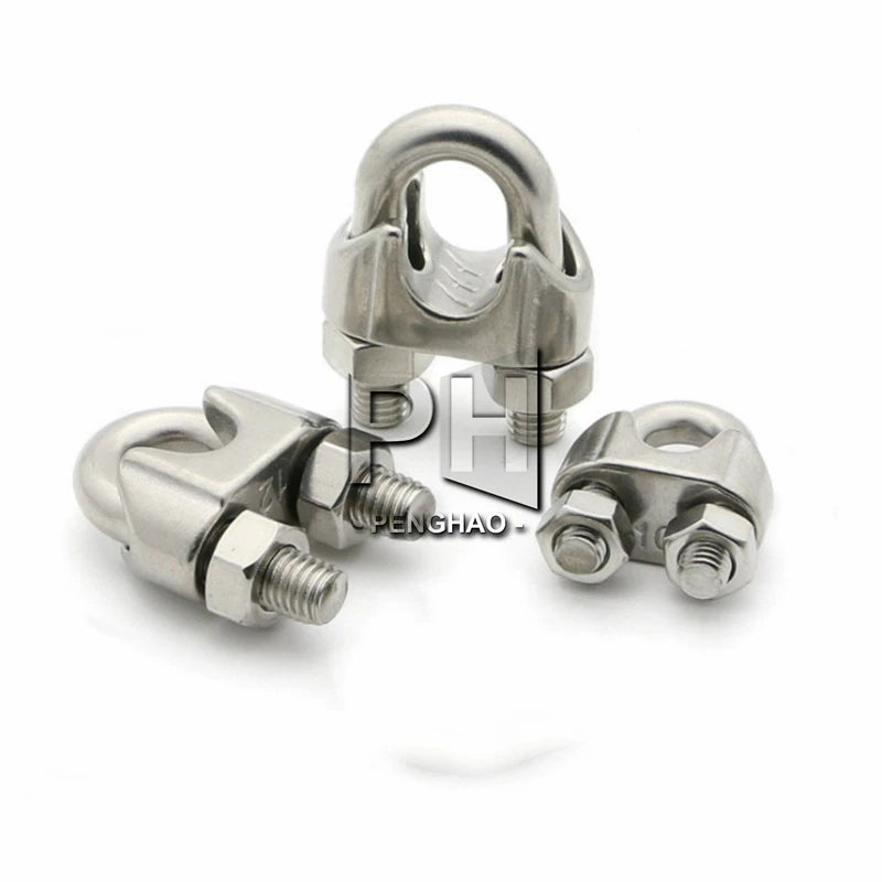 Clamp Wire Rope Clips M2/3/4/6/8/10/12/14mm Wire Rope Clip Cable Bolts Rigging Hardware Clamps 304 Stainless Steel
