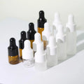 Transparent Amber Glass Dropper Bottles Round Small Sizes 1ml 2ml 3ml 5ml for Massage Oil Skin Care Serum with Screw Cap