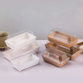 Wholesale Transparent Kraft Paper Packaging Box with Square Lid for Baking Food Cake Dessert Sandwich Bread Sushi