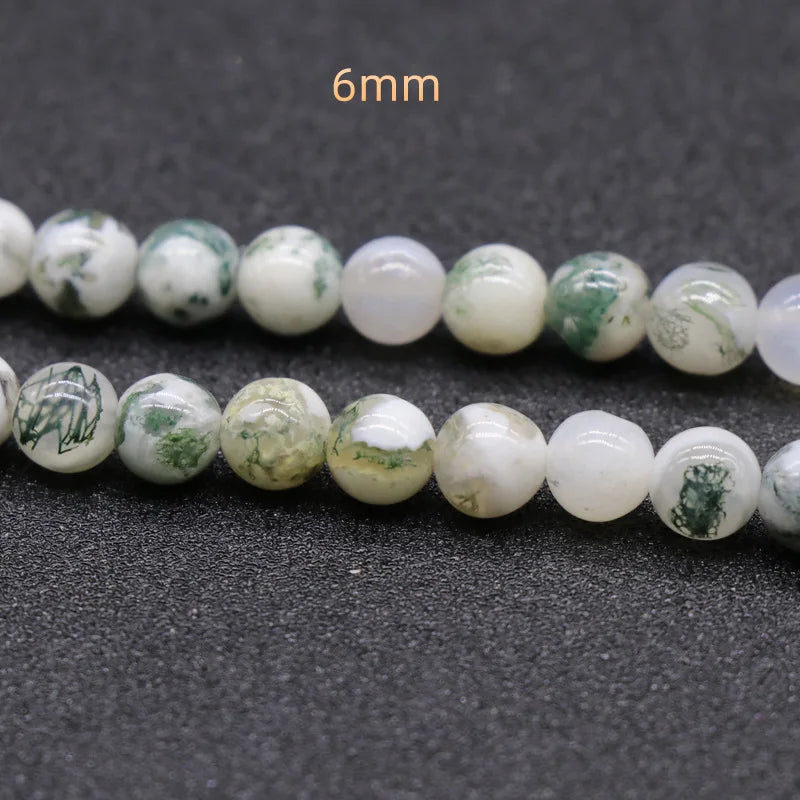 2025 Hot Selling DIY Natural Agate Moss Agate Beads 6mm in Low Price