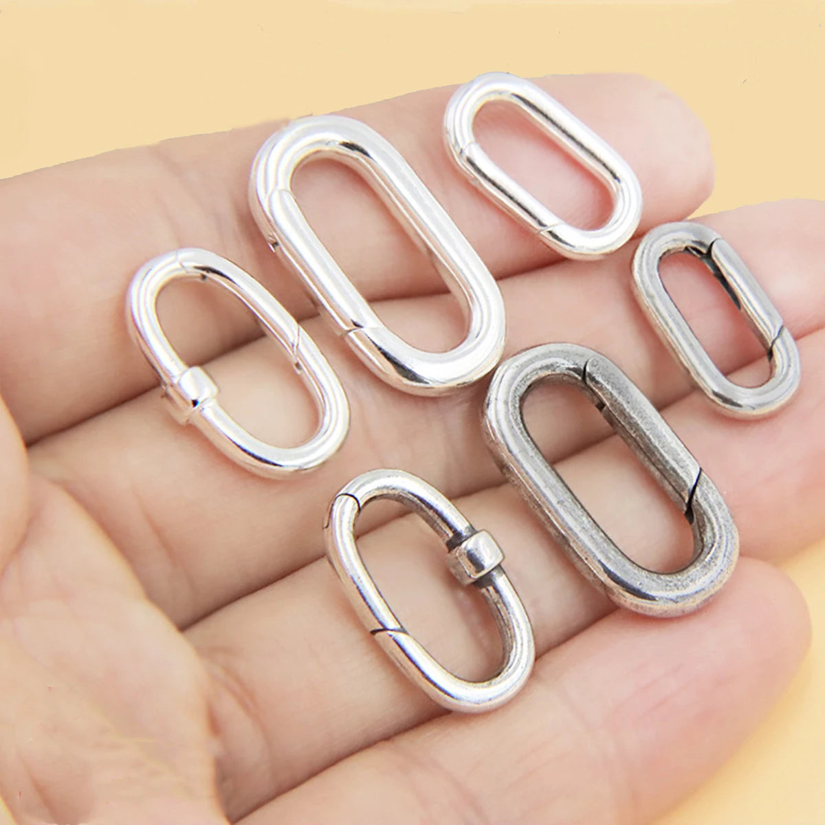 925 Sterling Silver Oval Lobster Clasp Connector for Bracelet Necklace DIY Making Jewelry