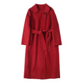 Wholesale Winter Fashion Double Faced Handmade Women Long Cashmere Wool Coat With Belt