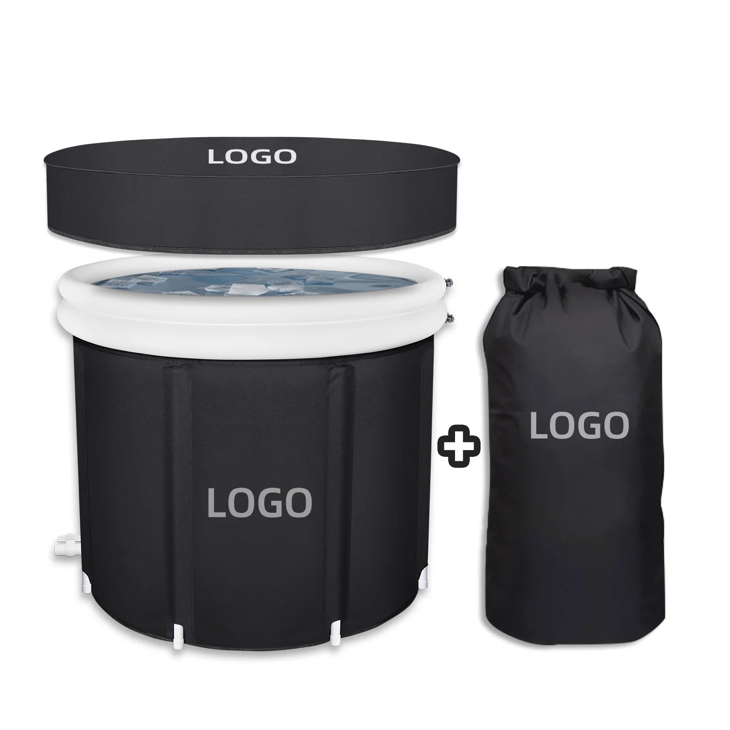 2026 New Patent Insulated Special Detachable Inner Pvc Design Folding Inflatable Ice Bath Tub