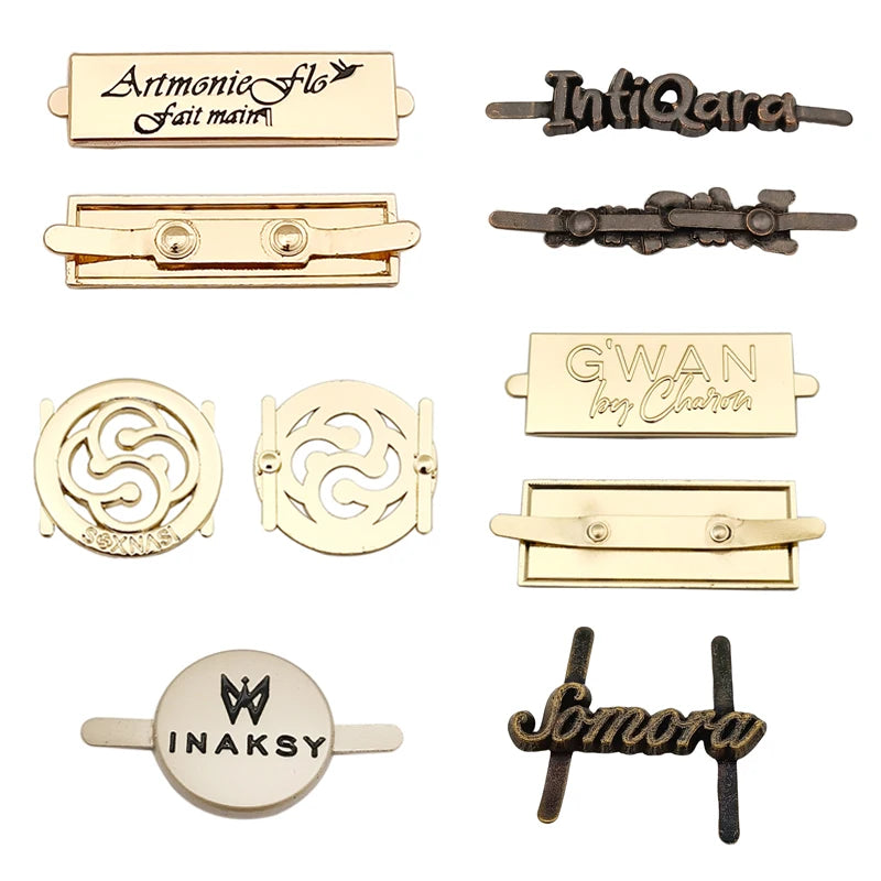 Factory Price Engraved Metal Tag Custom Handbags Metal Logo Plate Label for Bag Shoes