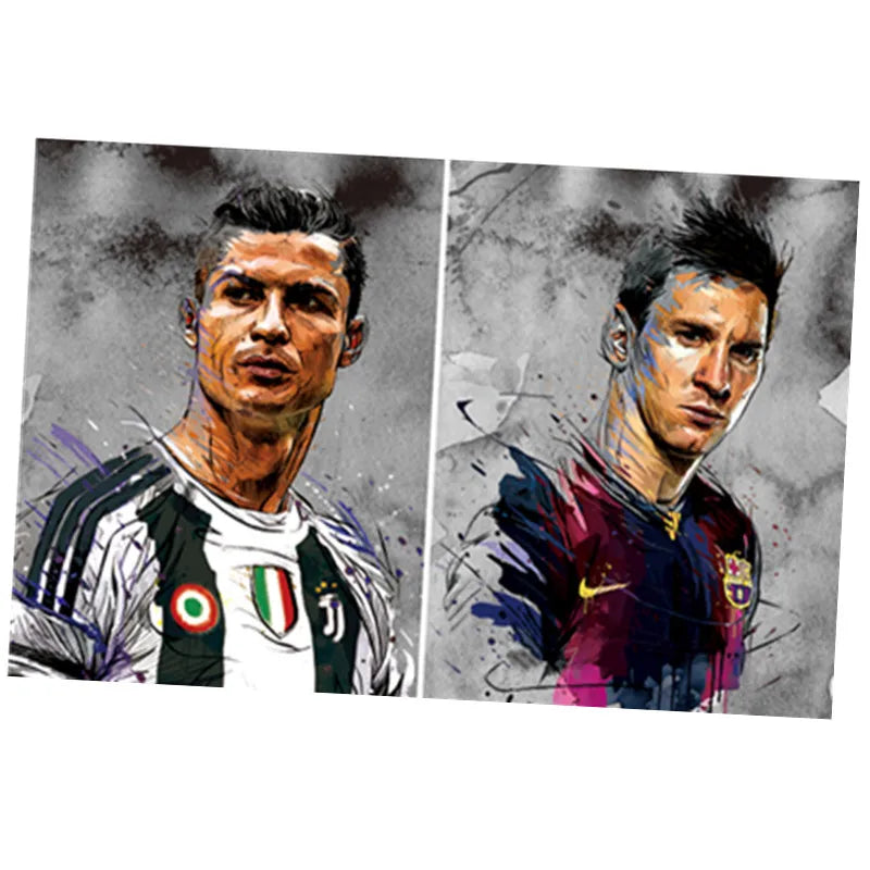 29.5*39.5CM Cool Sport Football Superstar 3D Motion Wall Art Picture Soccer Ronaldo Messi Poster