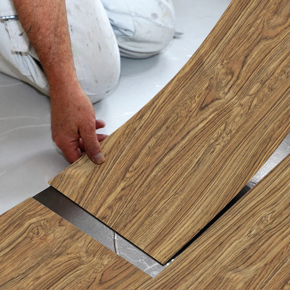 Home Decoration Vinil Flooring Pvc Wood Grain Plastic Cheap Floor Sticker Tiles