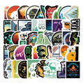 50Pcs Green Outdoor Stickers Camping Go Hiking Picnic For Car Wall Window Decoration label Laptop Die Cut Sticker