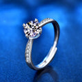 XJZ024 Trendy Jewelry S925 Rings for Women 1.0ct Moissanite Charms Bridal Wedding Engagement White Gold Color Ring