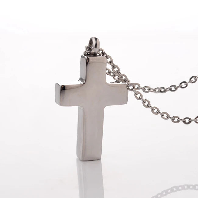 Ashes Cross Pendant Urn Jewelry Necklace Pet Human Keepsake Polished Holder Stainless Steel Cross Memorial Cremation Ashes Urn