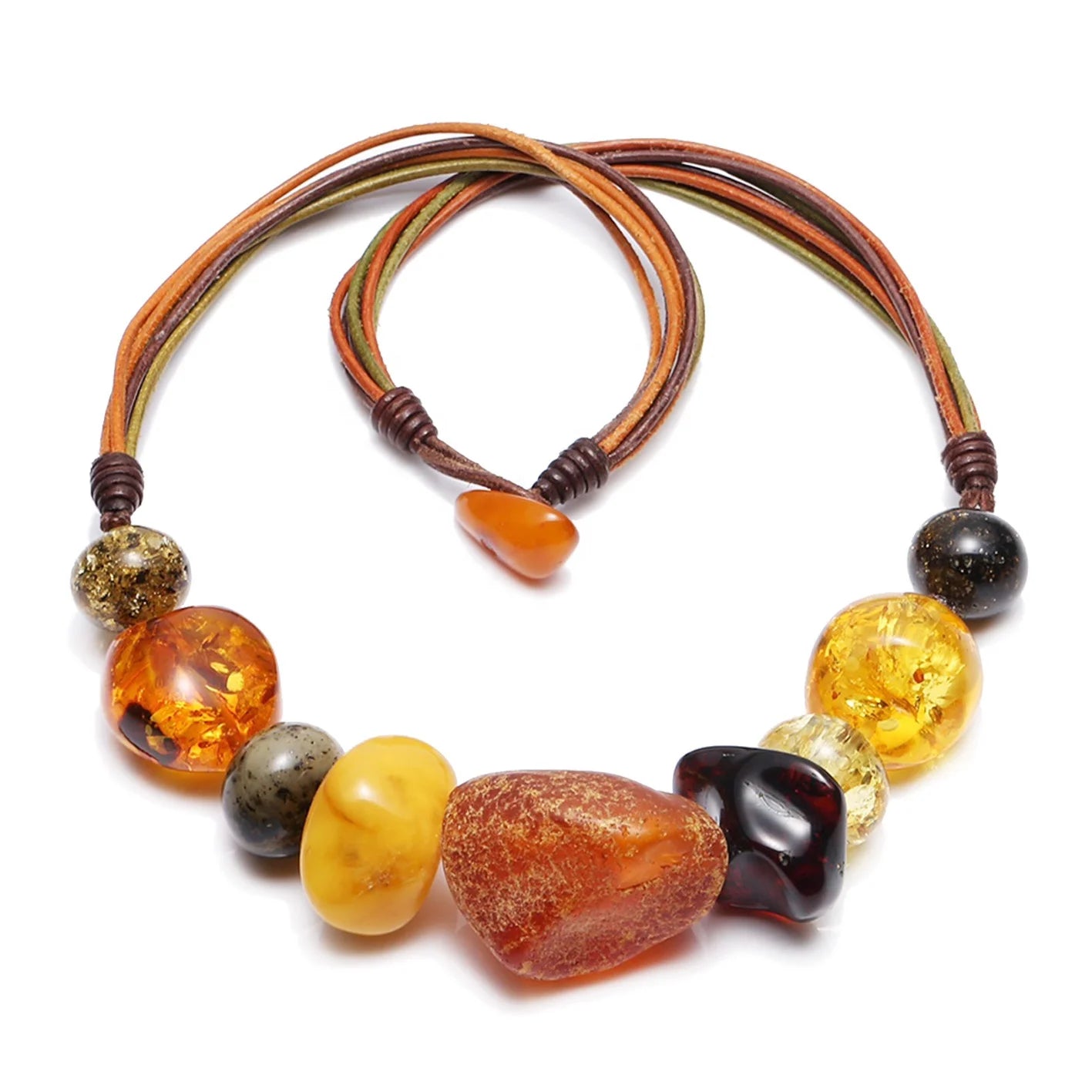Natural Baltic Optimum Optimized Beeswax Amber Necklace Genuine Honey Baltic Amber Necklace