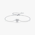 Basic Style Platinum Plated Fine Jewelry for Women Accessories 925 Sterling Silver Delicate Romantic Hearts Link Chain Bracelet