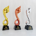 Gold Silver Bronze Resin Music Note Crystal Trophy Award MH-J0430