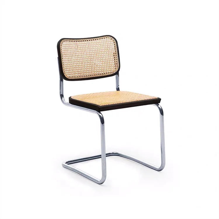 Retro Scandinavian Rattan Simple Chair Household Solid Wood Backrest Japanese Luxury Dining Chairs