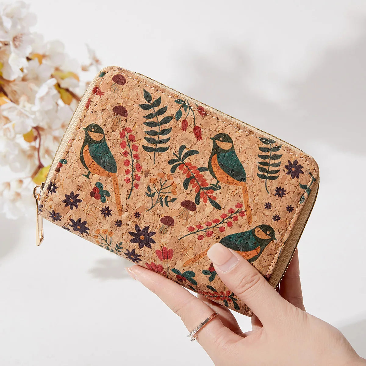 New Design High Quality RFID Blocking Lady Coin Purse Luxury Women's Environmentally Friendly Vegetarian Cork Wallet