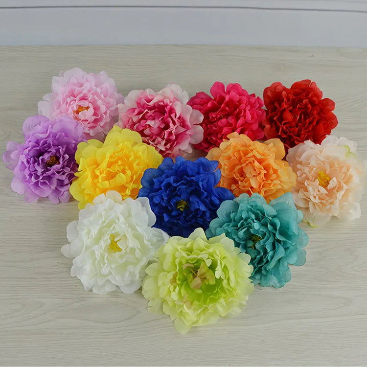 Hot Sale 13cm Silk Peony Flower Head Wedding Backdrop Decoration DIY Peony Silk Flower