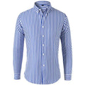 Fashionable Striped Shirt for Men Long Sleeved Business Casual Shirt Lapel Office Work Wear