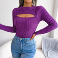 Trendy Trending 2022 Long Sleeve Hollow Out Sweater Modest Items Sweaters for Women