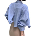 Wholesale 2026 Autumn New Style Temperament Simple and Careful Machine Back Split Design Loose Long Sleeve Short Women's Shirt