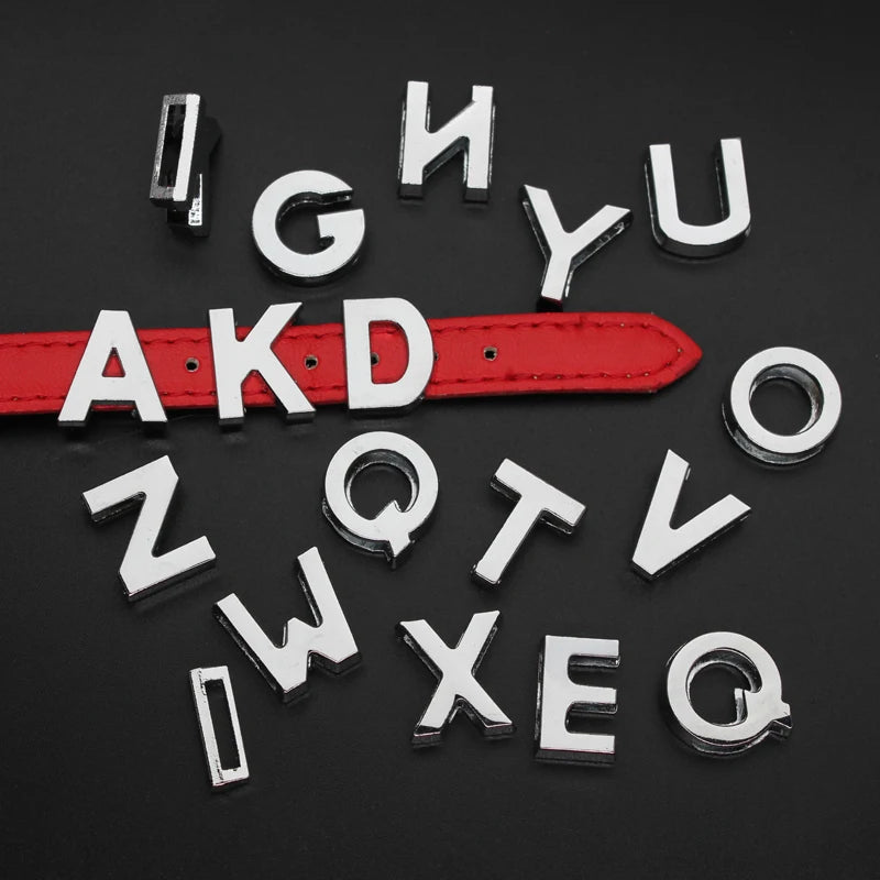 10mm Slider Letters Polished Plain Slide Charms Alphabet A-Z DIY Accessory  Paw Crown Heart Star Bone 10mm Slide Charms