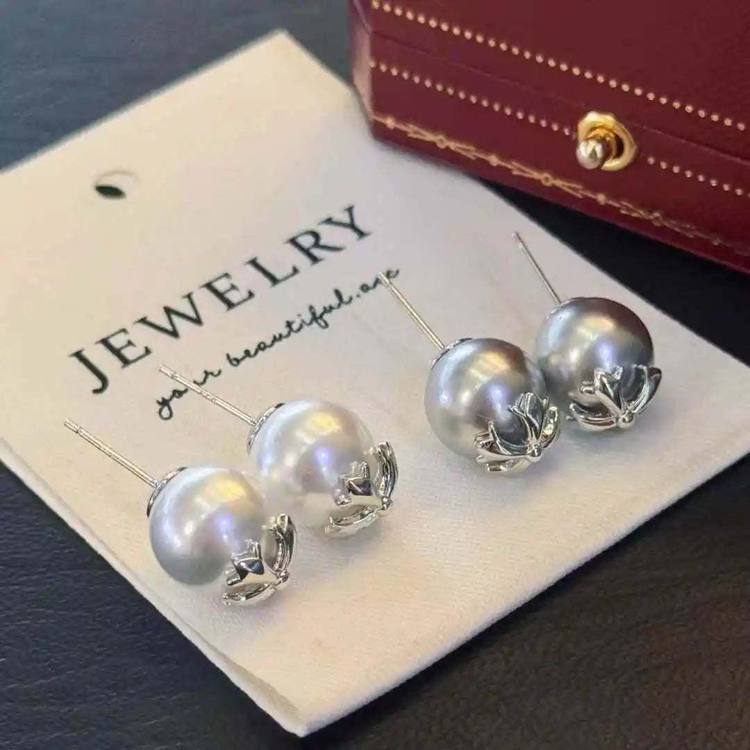 Kroxin Women's Imitation Tahitian Sea Water Pearl Earrings Original Crystal Pearl Jewelry for Gift