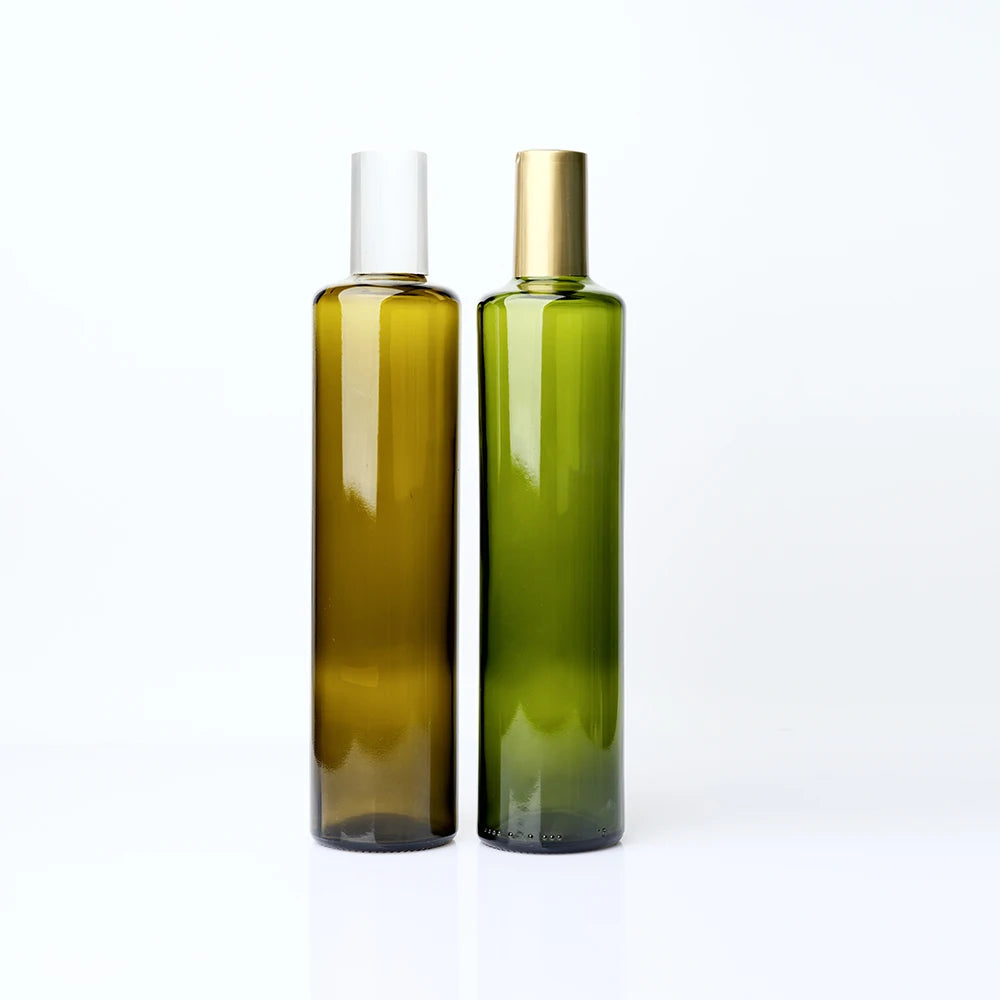 Walnut Camellia Antique Marasca Glass Container 250ml 1000ml Square Empty Glass Bottles Lid Wholesale for Olive Oil Storage