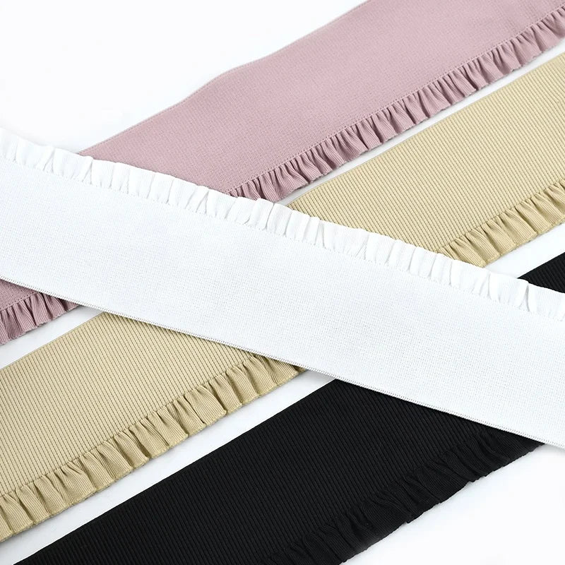 Meetee EB062 60mm Garment Accessories DIY Handmade Sewing Material Thickened Durable Decorative Elastic Band Wavy Lace Webbing