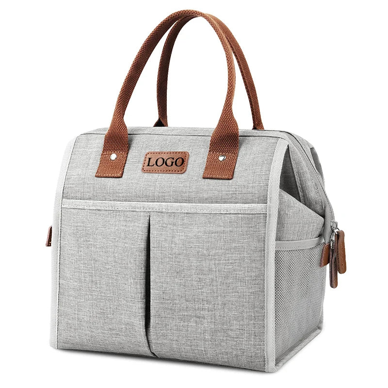 Custom Travel Work School Large Water Resistant Reusable Insulated Lunch Box Cooler Tote Bags for Picnic