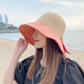 Wholesale Summer Women Mesh Folding Sun protection Straw Fisherman Hat